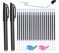 Hipzeepo Lot de 24 Stylos Magiques et Recharges, Compatibles avec les Cahiers D'Écriture Rainurés pour Enfants ou les Cahiers de Traçage, Stylos à Encre Disparaissante.
