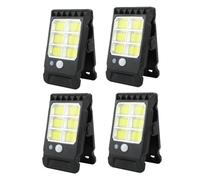 Hipzeepo Lumière Murale Extérieure 4PCS, Lumière Solaire Clip-on Étanche, Lumière de Sécurité avec Capteur de Mouvement pour Jardin, Clôture, Garage, Mur, Camping.