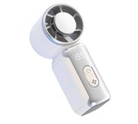 Hipzeepo Mini Ventilateur Portable Portable 100 Vente de Vent USB Ventilateur Rechargeable avec Écran D'Affichage Fonction de Refroidissement à Haute Vitesse Compress White