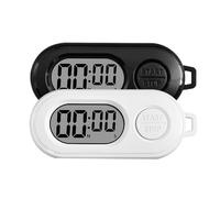 Hipzeepo Minuteur Numérique LCD de Compte à Rebours Montre de Poche Mini Portable Chronomètre Électronique Porte-Clés 2 Pièces Écran