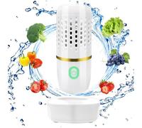 Hipzeepo Nettoyeur de Fruits et Légumes Machine de Nettoyage Rechargeable pour Légumes et Fruits Mini Nettoyeur Alimentaire Portable Blanc