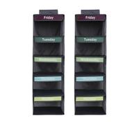 Hipzeepo Organisateur de Vêtements Hebdomadaire 2 Pièces du Lundi au Vendredi, Organisateur de Placard Suspendu à 5 Étagères pour Enfants avec Étiquette Visuelle.