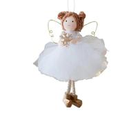 Hipzeepo Ornement de Sapin de Noël en Tulle pour Fille Ange, Décoration Saisonnière, Ornements de Noël à Ailes Dorées pour C