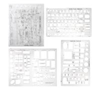 Hipzeepo Outils de Dessin et Formes de Règles pour L'Architecture - Ensemble de 3 pour Plan de Maison, Meubles de Cuisine, Bâtiment, Design D'Intérieur