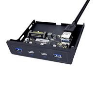 Hipzeepo Panneau USB 20 Broches Baie de Disquette 3,5" Adaptateur D'Extension 2 Ports USB 3.0 + 2 Ports USB 3.2 GEN1 5 Gbps Type-C pour Extension de Bureau