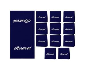 Hipzeepo Panneaux Réservés pour Les Bancs D'Église - 22 Pouces, 12 Pièces Signes de Sièges Réservés pour Les Chaises, Espace Réservé en Tissu pour Le Restaurant Bleu