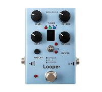 Hipzeepo Pédale Multi-Fonction avec Effets de Guitare : Délai, Chorus, Reverb et Accordeur, Processeur D'Effets de Reverb et Chorus DC-9V.