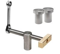 Hipzeepo Pince à Chien D'Établi de 19 mm, Pince à Trou de 3/4 Po, Butée D'Établi Réglable pour le Travail Du Bois, Acier Inoxydable et Laiton