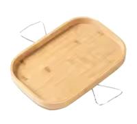 Hipzeepo Plateau de Rangement Multi-Usages pour Télécommande, Collations et, Plateau de Rangement Spécial pour Accoudoir de Canapé, Carré Fleuri, Khaki.