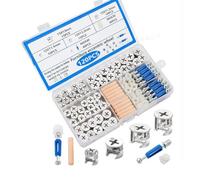 Hipzeepo Pour Fixations et Connecteurs de Meubles - Ensemble de 120 Verrous à Came avec Écrous, Boulons et Goujons en Bois Multi-Tailles