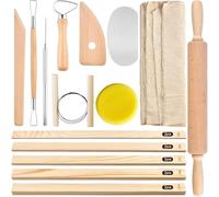 Hipzeepo Rouleaux à Rouleaux de Bois, Nappes de Poterie en Poterie, Guide de Bâton de Boue D'Enseignement, pour L'Autoceramique Manuel pour la Fabrication