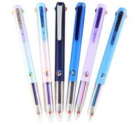 Hipzeepo Stylo à Encre Gel Rétractable 0,5 mm Multicolore - 6 PCS, 4-En-1 18 Couleurs, Ensemble de Stylos Multicolores (6 Pcs)