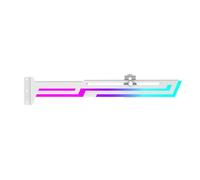 Hipzeepo Support de Carte Graphique ARGB 5V 3PIN Hauteur Réglable ARGB Aura Sync Support de Carte Graphique D'Ordinateur VGA Blanc