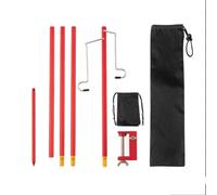 Hipzeepo Support de Lanterne de Camping Pliable à 4 Sections et Double Crochet, Lampadaire D'Extérieur Portable pour Camping et Pêche