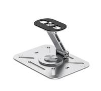 Hipzeepo Support de Projecteur Pliable avec Filetage 1/4", Mural et au Plafond, Hauteur Réglable, Rotation à 360 Degrés, Argent.