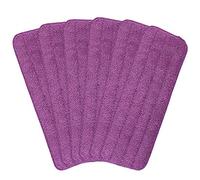 Hipzeepo TêTes de Vadrouille Plates 6 PièCes Tampons de Vadrouille Microfibre 42Cm X 14Cm Recharge Vadrouilles à Vaporiser Recharges Couvre-TêTes Vadrouille - Lavable Machine (Violet)