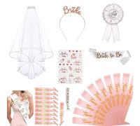 HIQE-FL Bride to be Decoration,Voile de Mariée,Echarpe Bride,Party & Accessories JGA Accessoires de Décoration pour Enterrement de Vie de Jeune Fille,Bride to be Accessoires