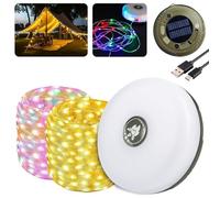 HIQE-FL Guirlande Lumineuse de Camping Portable,10M 100LED Guirlande Lumineuse Escamotable Campin,Guirlande Lumineuse LED Escamotable Portative,Guirlande Lumineuse de Camping (B)