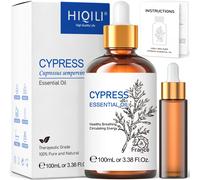 HIQILI 100ML huiles essentielles de cyprès, 100% nature pure pour l'aromathérapie, diffuseur, humidificateur, massage, bois, soulage le stress Cyprès