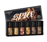 HIQILI Coffret Huiles Essentielles 6x10ml, 100% Pure, pour Diffuseur, Massage, DIY Bougie: Vanille, Cannelle, Citrouille, Cidre, Épices, Feuilles d'automne