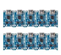 Hiraethge Lot de 10 modules de chargeur de batterie au lithium TP4056 USB-C | Coupure de charge 4,2 V, protection contre les surintensités à 3 A, batteries LiPo 18650, taille de la carte 27,9 x 17,3 x 5