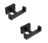 HIRAIDAI Crochet De Salle De Bain Autocollant Lot De 2 Crochets De Cabine D'Essayage En Acier Inoxydable Sans Clous Pour Armoire De Salle De Bain 7CM - Noir