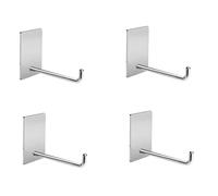 HIRAIDAI Crochet De Salle De Bain Autocollant Lot De 4 Crochets De Rangement Droits En Acier Inoxydable Anti-Perforation Pour Salle De Bain, Hôtel, Cuisine, 90 Mm