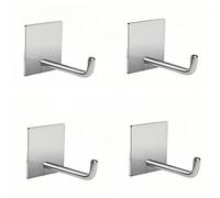 HIRAIDAI Crochet De Salle De Bain Autocollant Lot De 4 Crochets Muraux De Cuisine En Acier Inoxydable Anti-Perforation - 6CM