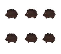 HIRAIDAI Patere Murale Bois Lot De 6 Crochets De Porte/Capot En Bois En Forme D'Animal (Sans Perçage) - Hérisson En Noyer Noir (Orienté Vers La Gauche)