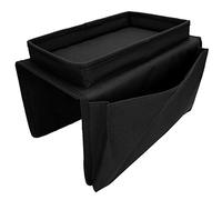 Hiraith 4 Poches canapé Accoudoir TV Télécommande Organisateur Fauteuil canapé Sac avec Plateau Porte-gobelet (Noir)