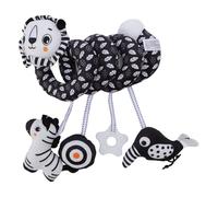Hiraith Black & White Lion Spiral Carseat Touet - Soft Plux Postroller Activity Suspendu pour bébé, Favorise les émotions de Coordination œil-main et Calme