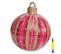 Hiraith Boules de Noël gonflables, en PVC, 60 cm, géantes, avec pompe, décoration de jardin, artisanat, famille, fête de Noël