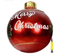 Hiraith Boules de Noël gonflables pour l'extérieur, 60 cm, en PVC, géantes, avec pompe, décoration de jardin, artisanat, famille, fête de Noël (60 cm, T4 avec pompe)