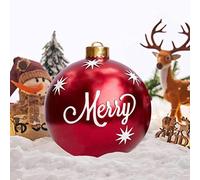 Hiraith Boules de Noël gonflables pour l'extérieur, 60 cm, en PVC, géantes, avec pompe, jardin, artisanat, famille, fête de Noël (60 cm, T6 avec pompe)