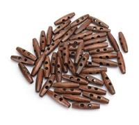 Hiraith Boutons en Bois, en Forme d'olive, Ensemble de 50 Pièces | Bois durable, Idéal pour les tricots, Petit et délicat, Surface lisse