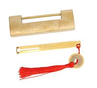 Hiraith Cadenas Horizontal Vintage en Laiton Chinois en Forme de Poisson Antique, Serrure Rétro Exquise pour Boîtes à Bijoux, fabriqué en Laiton de Haute qualité, Parfait pour les Boîtes (Couleur