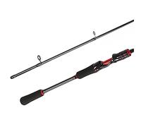 Hiraith Canne à Pêche Baitcaster Sensible de 1.8m, Corps en Carbone, Poignée EVA pour Petits Ruisseaux de Bar (Manche Droit 1,8m)