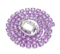 Hiraith Chaîne de Garniture en, Décor de Rectangle Violet Clair de Chaîne Brillante Acrylique 8x10 Mm, Vêtements de Chaussures de Vêtements Artisanat 1M, Couture ou Collage,