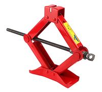 Hiraith Cric à Ciseaux avec Base Large pour Un Levage Stable des Pneus (1T) | Matériau en fer, couleur rouge, changement de pneu facile à l\'extérieur, options 0,5T 1T 2T