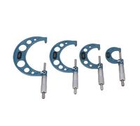 Hiraith Ensemble de 4 Micromètres Extérieurs Professionnels 0-100 Mm, Outils D'usinage de Haute Précision 0,01 Mm avec Enclumes en Carbure, Construction en Alliage pour L'ingénierie et