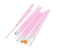 Hiraith Ensemble de Pinceaux pour Nail Art, 15 Pièces de Poils en Nylon | Comprend des outils de peinture, adaptés aux conceptions détaillées, légers pour une manipulation facile