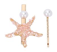 Hiraith Ensemble de Pinces à Cheveux en Fausses Perles, étoile de Mer, Accessoires de Cheveux élégants pour Filles et Femmes, Tenue Quotidienne (Rose clair)