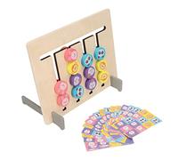 Hiraith Jeu de Correspondance de Quatre Couleurs de Jouet de Bloc en Bois | Développer la perception spatiale, conception double face, comprend 18 cartes, matériau en bois massif sûr