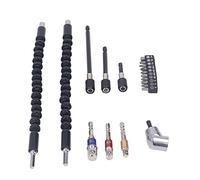 Hiraith Jeu D'Extensions de Forets en Acier au Chrome Vanadium Durable Extensions Flexibles à 105 Degrés pour les Espaces Restreints avec Porte-embouts Magnétiques pour les Amateurs de Bricolage