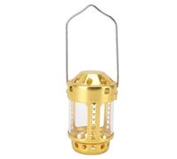 Hiraith Lanterne Chauffe-Plat Vintage en Alliage D'aluminium - Lampe de Camping Portable Suspendue avec Panneaux en Verre, Design doré Classique pour Une Ambiance Romantique