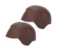 Hiraith Lot de 2 Bonnets de Perruque en Latex pour Adultes, Adolescents et Enfants, Bonnet Chauve en Latex, Réutilisable pour Cosplay, Zombie, Transformations de Clown avec 2 Capuchons (Brun)