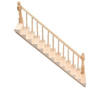 Hiraith Mini Escalier de Maison de Poupée avec Coins Arrondis Brillants en Bouleau, Joli Escalier à L'échelle 1/12, Construit pour L'artisanat avec Un Charme Vif, Un Excellent (Accoudoir Droit)