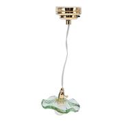 Hiraith Miniature Round Glass Pendante Lamp Dollhouse Plafond Plafond Light Dollhouse Decoration, Détail Exquis, Effet Réaliste, 1:12 ou 1: 6 Scale Houses, Verre, Métal (Vert)