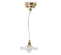 Hiraith Miniature Round Glass Pendante Lamp Dollhouse Plafond Plafond Light Dollhouse Decoration, Détail Exquis, Effet Réaliste, 1:12 ou 1: 6 Scale Houses, Verre, Métal (Couleur Transparente)
