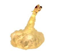 Hiraith Modèle 3D Veilleuse Spaceman Veilleuse Modèle de Fusée Lampe DIY LED Boutons de Lumière Spatiale Batterie Ambiance Spatiale avec Base en Bois pour Chambre d'enfant Décoration de la (Couleur